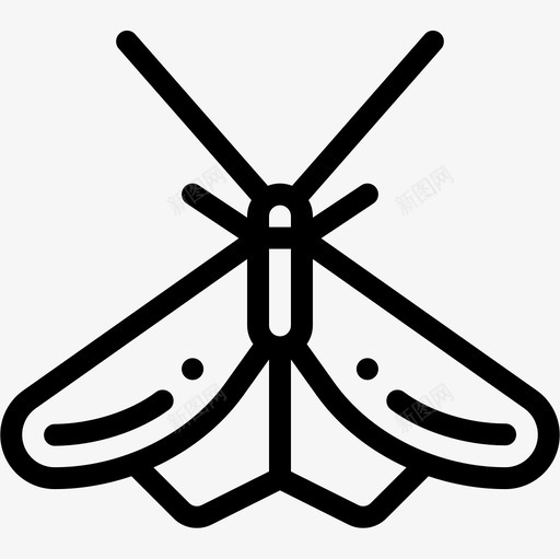 蛾子昆虫11线状图标svg_新图网 https://ixintu.com 昆虫11 线状 蛾子