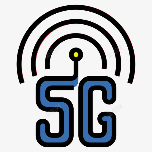 5g技术颠覆2线性颜色图标svg_新图网 https://ixintu.com 5g 技术 线性 颜色 颠覆