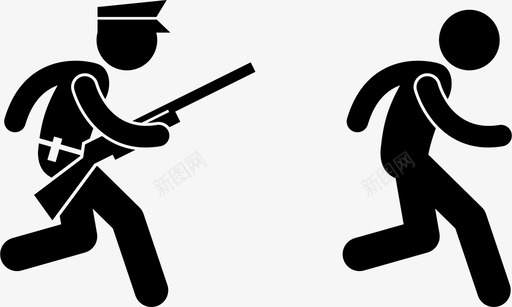 警察追捕逃犯犯罪罪犯图标svg_新图网 https://ixintu.com 囚犯 犯罪 监狱 罪犯 警察 追捕 逃犯 重罪犯
