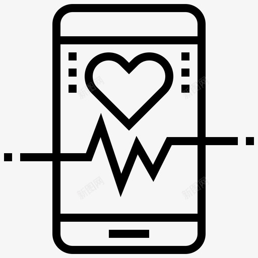 心率健康度91线性图标svg_新图网 https://ixintu.com 健康 心率 线性