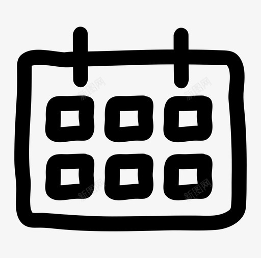日历天页图标svg_新图网 https://ixintu.com 手绘 日历 时间