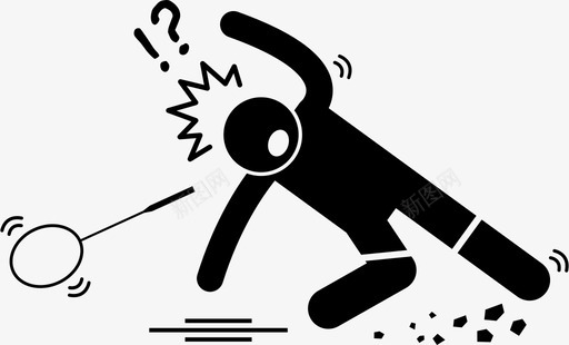羽毛球运动员事故受伤滑倒图标svg_新图网 https://ixintu.com 受伤 滑倒 羽毛球运动员事故
