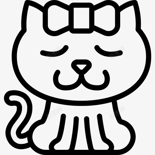 放松猫化身3直线型图标svg_新图网 https://ixintu.com 放松 猫化身3 直线型