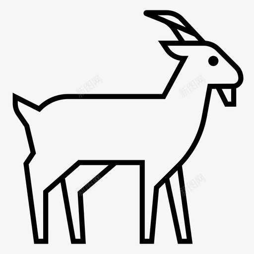 山羊比利山羊农场动物图标svg_新图网 https://ixintu.com 农场 动物 图标 山羊 比利 线图 肉类