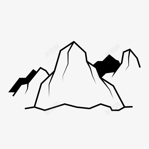 高山攀登自然图标svg_新图网 https://ixintu.com 攀登 自然 高山