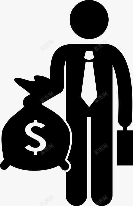 商人的利润袋子现金图标svg_新图网 https://ixintu.com 人的 利润 各种 商人 手持 收入 数字 棍子 物品 现金 袋子