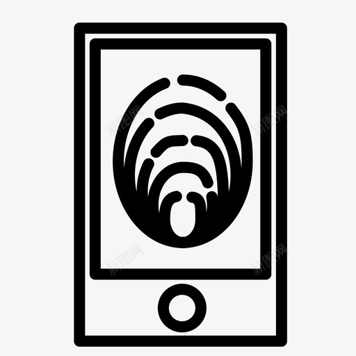 苹果iphone指纹移动图标svg_新图网 https://ixintu.com 技术 指纹 移动 苹果iphone