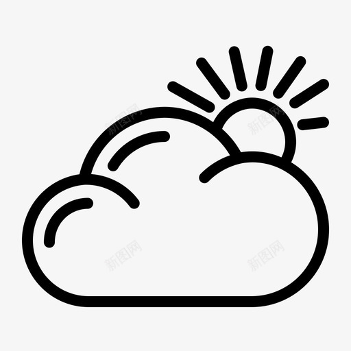 夏季太阳云温暖天气图标svg_新图网 https://ixintu.com 夏季 天气 太阳 暑假 温暖