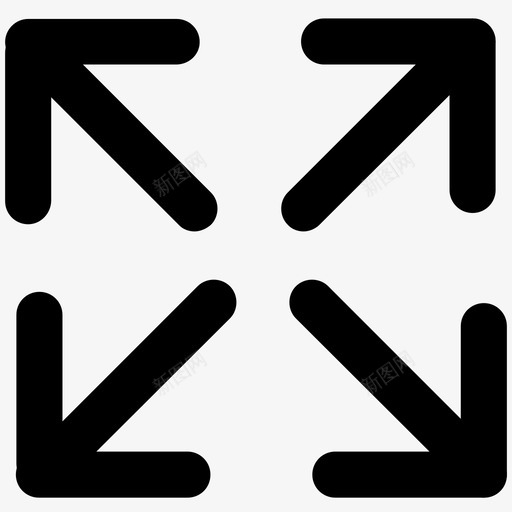 展开箭头全尺寸图标svg_新图网 https://ixintu.com 全尺寸 多媒体 屏幕 展开 电子商务 箭头 选项