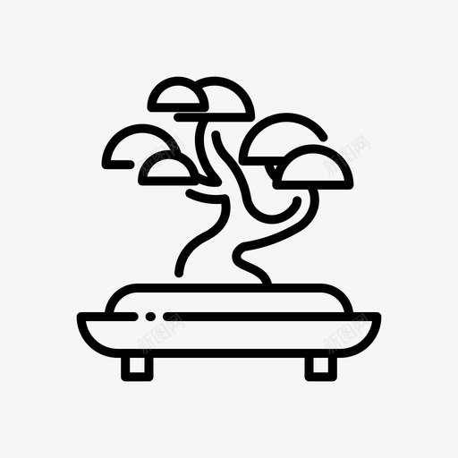 盆景日本44线性图标svg_新图网 https://ixintu.com 日本 盆景 线性