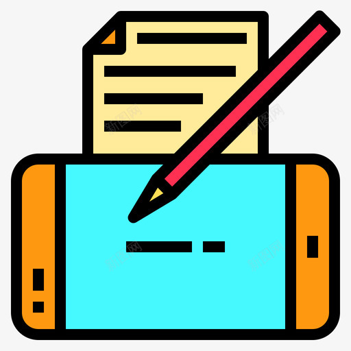 智能手机书本和学习3线性颜色图标svg_新图网 https://ixintu.com 书本 学习 手机 智能 线性 颜色