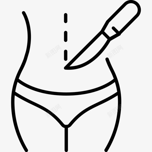 整形手术腹部矫正图标svg_新图网 https://ixintu.com 手术 整形手术 矫正 腰部 腹部