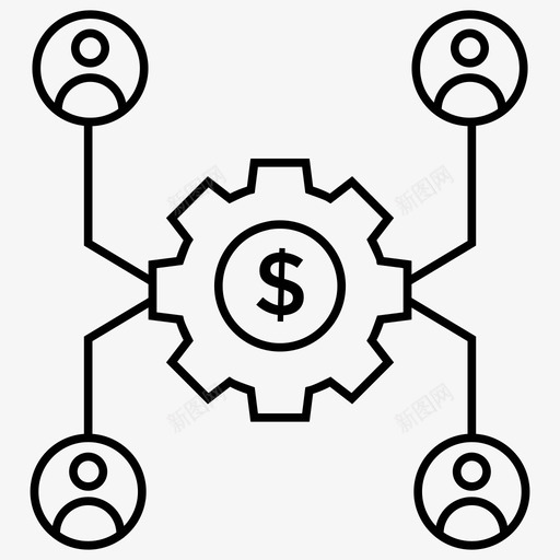 财务管理团队业务管理现金流设置图标svg_新图网 https://ixintu.com 业务管理 现金流设置 财务团队 财务团队管理 财务管理团队 资金流管理 项目管理集合和团队协作线向量图标