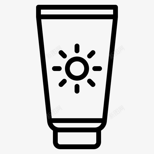 防晒霜沙滩皮肤图标svg_新图网 https://ixintu.com 夏日 护肤 沙滩 皮肤 系列 防晒霜