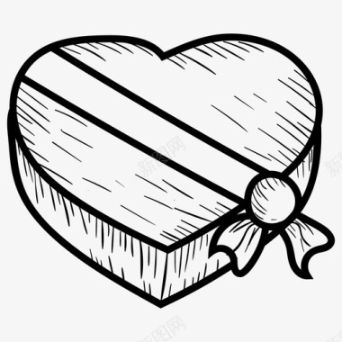心形礼盒生日礼盒包装盒图标图标