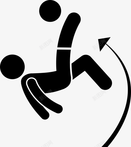 脚踏车踢足球踢图标svg_新图网 https://ixintu.com 倒立 脚踏车 行动 足球 运动员