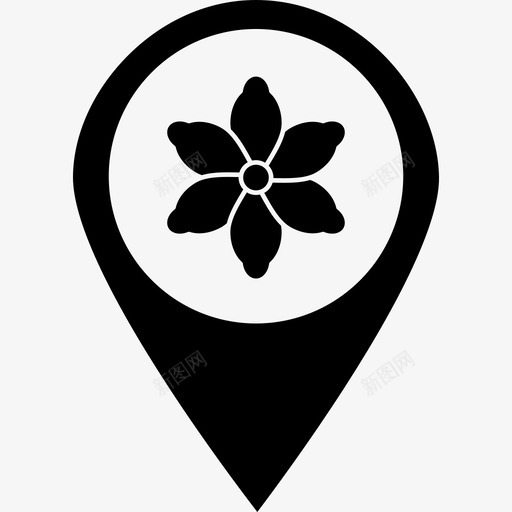 花花园地图图标svg_新图网 https://ixintu.com 公园 图钉 图钉v30 地图 花 花园