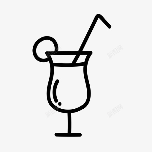 果汁沙滩鸡尾酒图标svg_新图网 https://ixintu.com 夏季手绘 果汁 沙滩 热带 饮料 鸡尾酒