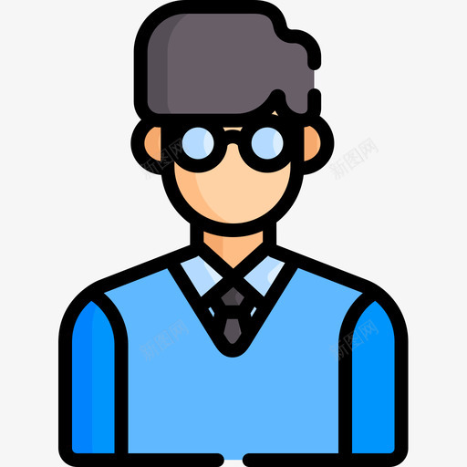 书呆子书呆子35线性颜色图标svg_新图网 https://ixintu.com 书呆子 线性 颜色