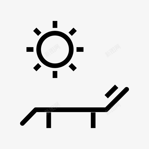 阳光浴沙滩椅派图标svg_新图网 https://ixintu.com 夏日 沙滩椅 阳光