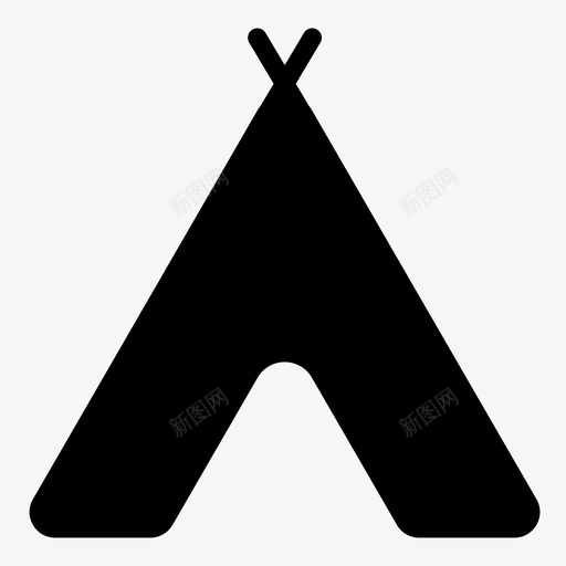 帐篷野营印第安人图标svg_新图网 https://ixintu.com 印第安人 帐篷 类型 野营