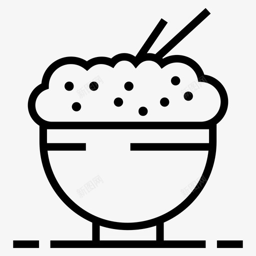 水煮饭碗水煮饭熟饭图标svg_新图网 https://ixintu.com 水煮饭 水煮饭碗 熟饭 美食 食品线向量图标集