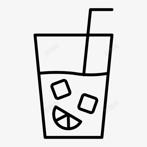 柠檬水冷饮玻璃杯图标svg_新图网 https://ixintu.com 冷饮 暑假 柠檬水 橘子 玻璃杯 茶