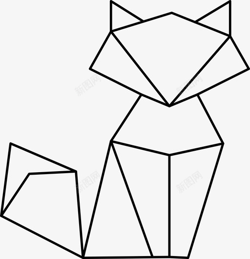 狐狸动物羊群图标svg_新图网 https://ixintu.com 动物 折纸 森林 狐狸 羊群