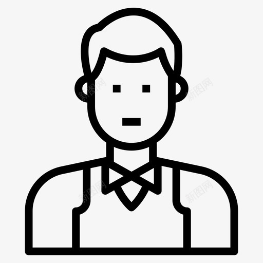 男服务员头像酒保男性图标svg_新图网 https://ixintu.com 人类化身线向量图标集 服务器 男性 男服务员头像 酒保 餐厅员工