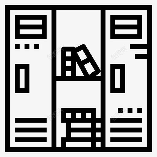 储物柜书店线性图标svg_新图网 https://ixintu.com 书店 储物柜 线性