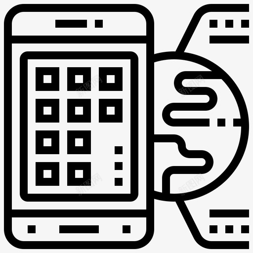 智能手机人工智能57线性图标svg_新图网 https://ixintu.com 人工智能 手机 智能 线性