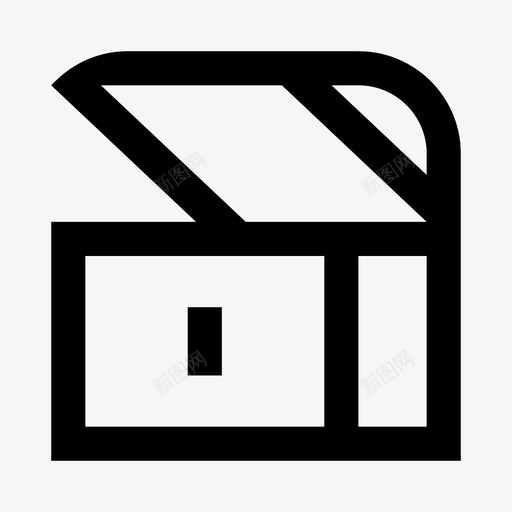 箱子盒子钥匙孔图标svg_新图网 https://ixintu.com 宝箱 宝藏 游戏 盒子 箱子 线路 钥匙孔 锁