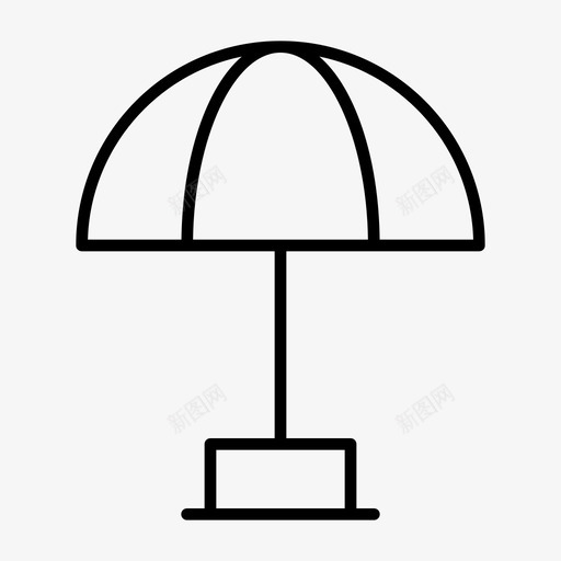 沙滩伞盖降落伞图标svg_新图网 https://ixintu.com 保险箱 假日 沙滩 遮阳 降落伞