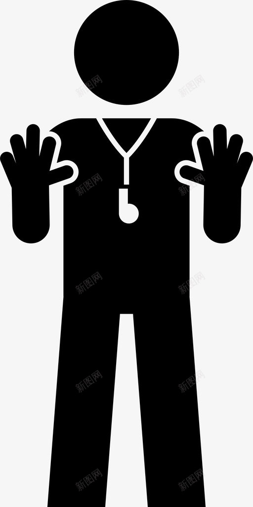 篮球推犯规手信号裁判图标svg_新图网 https://ixintu.com 信号 犯规 篮球 裁判 裁判员