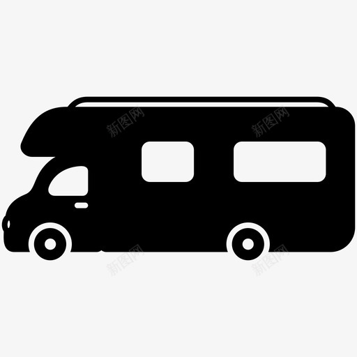 野营车野炊车运输车图标svg_新图网 https://ixintu.com 货车 运输 运输车 野炊 野营 雕文