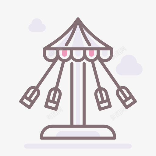秋千主题公园1线性颜色图标svg_新图网 https://ixintu.com 主题公园 秋千 线性 颜色