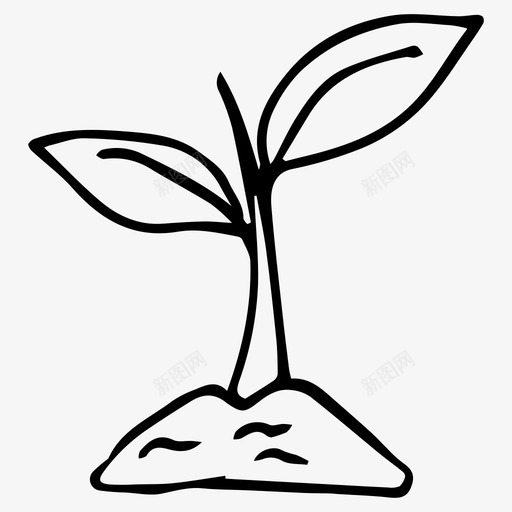 发芽涂鸦园艺图标svg_新图网 https://ixintu.com 发芽 园艺 植物 涂鸦 网络