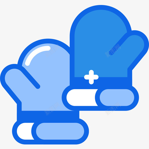 连指手套假日43蓝色图标svg_新图网 https://ixintu.com 假日43 蓝色 连指手套
