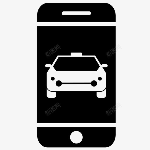 出租车应用汽车移动出租车应用图标svg_新图网 https://ixintu.com 出租车 在线 应用 汽车 移动