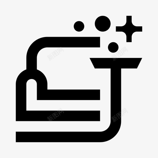 清洁客厅沙发图标svg_新图网 https://ixintu.com 吸尘器 客厅 家居 沙发 清洁 线路