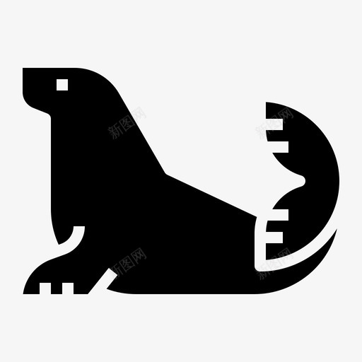 海豹动物南极图标svg_新图网 https://ixintu.com 全球 动物 南极 变暖 固体 海豹