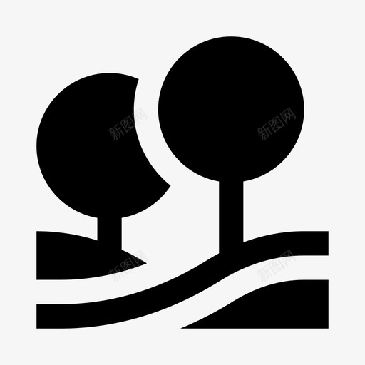 自然丘陵草地图标svg_新图网 https://ixintu.com 丘陵 家园4 树木 纯色 自然 草地