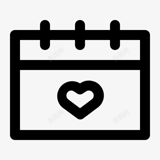 日历爱情约会情人节图标svg_新图网 https://ixintu.com 婚礼 情人节 日历 爱情 约会 路线