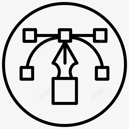 工具锚点曲率工具图标svg_新图网 https://ixintu.com 曲率工具 绘图工具 自动测试线圆 设计工具 钢笔工具 锚点