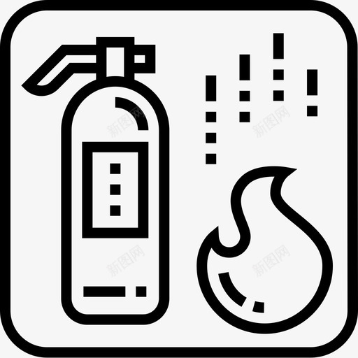 灭火器紧急6线性图标svg_新图网 https://ixintu.com 灭火器 紧急6 线性