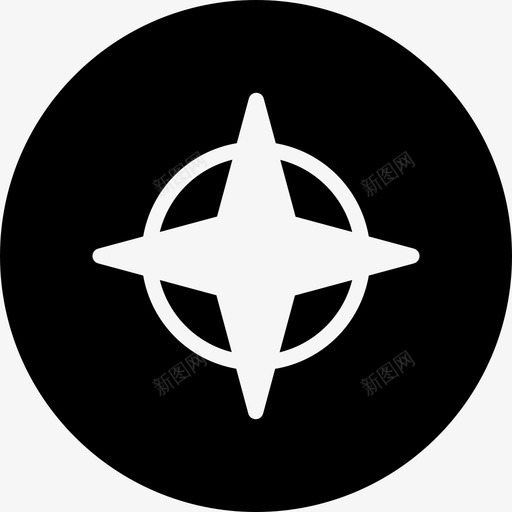 方向北星图标svg_新图网 https://ixintu.com 北 地图和导航圆填充 方向 星