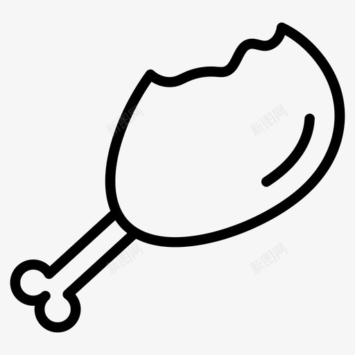 腿片鸡肉鸡腿图标svg_新图网 https://ixintu.com 美食设置线字形 腿片 膳食 食物 鸡肉 鸡腿