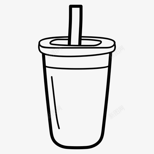 点心饮料饮料奶昔图标svg_新图网 https://ixintu.com 外卖饮料 奶昔 提神饮料 旅游和假期线矢量图标集 点心饮料 野餐 饮料