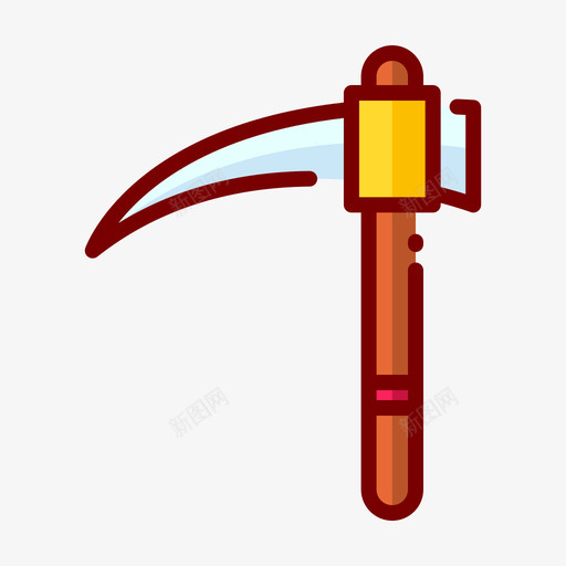 镰刀农耕70原色图标svg_新图网 https://ixintu.com 农耕 原色 镰刀