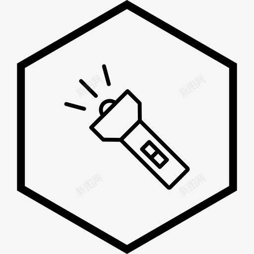 闪光灯灯手电筒图标svg_新图网 https://ixintu.com 建筑 手电筒 闪光灯